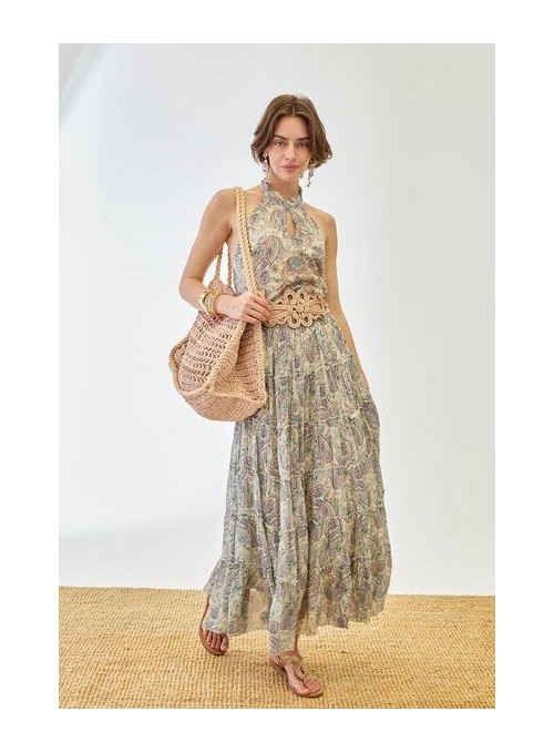 Falda Nekane, de viscosa estampada. Demi