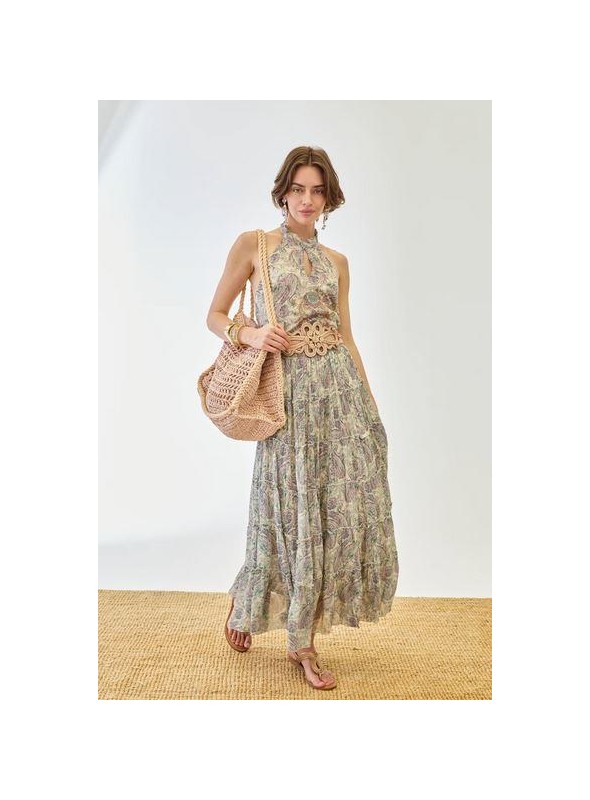 Falda Nekane, de viscosa estampada. Demi