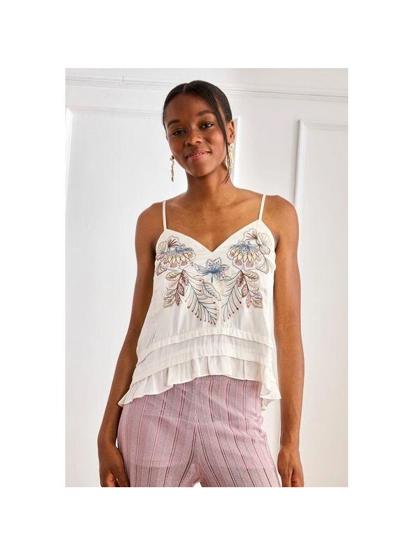 Top Nekane, detirantes con bordados. Inxia