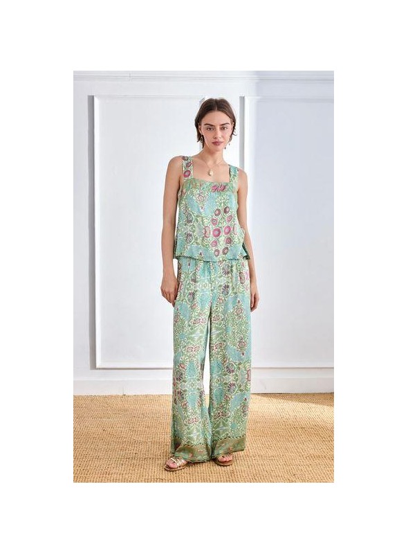 Pantalòn de Nekane, estampado floral. Luno