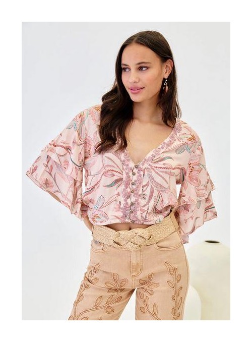 Blusa Nekane, de viscosa estampada. Maya
