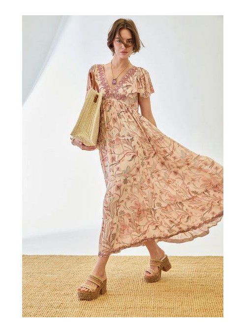 Vestido Nekane, de gasa estampada. Rika
