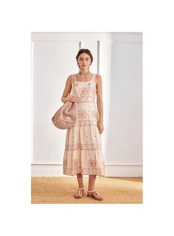 Vestido Nekane, de tirantes con bordados. Satia