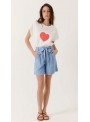 Short Art Love, de tencel en azul. Floria