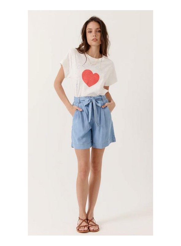 Short Art Love, de tencel en azul. Floria