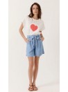 Short Art Love, de tencel en azul. Floria
