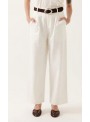 Pantalòn Art Love, con pinzas en blanco. Lineva