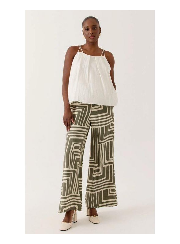 Pantalòn Art Love, de viscosa estampada. Olisia