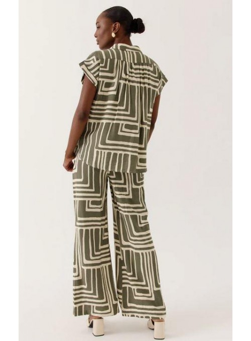 Pantalòn Art Love, de viscosa estampada. Olisia