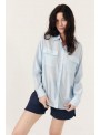 Blusa Art Love, camisera en celeste. Aresia