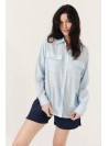 Blusa Art Love, camisera en celeste. Aresia