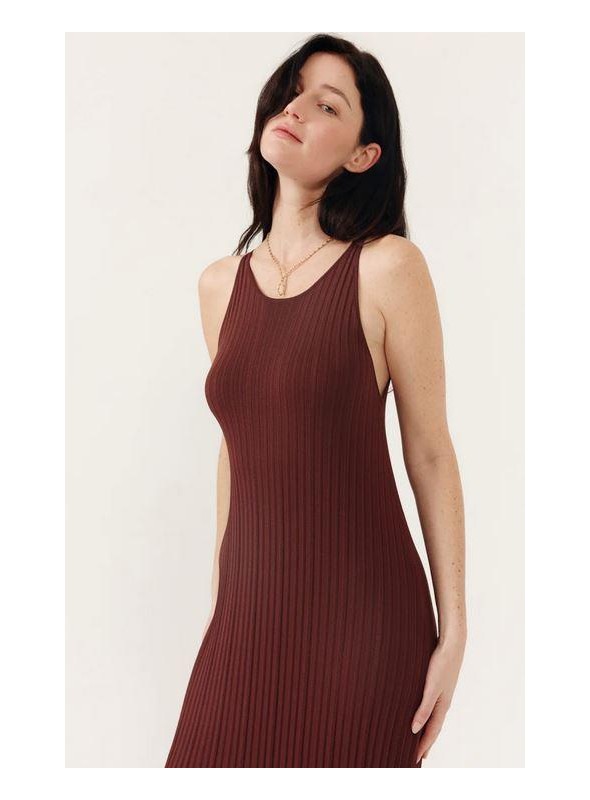 Vestido Art Love, de punto en marròn. Cedrane