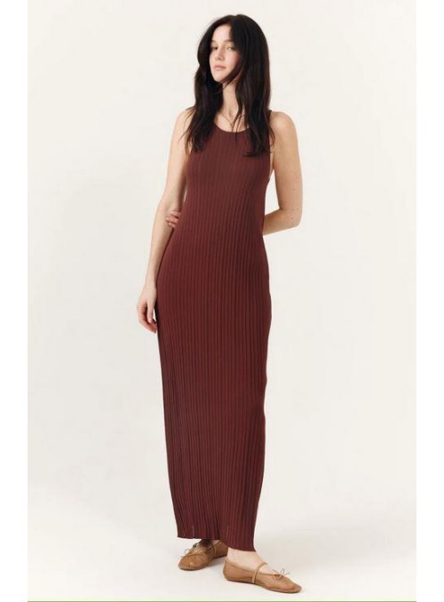 Vestido Art Love, de punto en marròn. Cedrane
