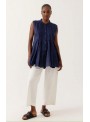 Bluson Art Love, de lino en azul. Saphina