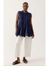 Bluson Art Love, de lino en azul. Saphina
