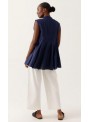 Bluson Art Love, de lino en azul. Saphina