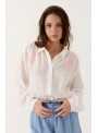 Camisa Art Love, de algodòn con bordado. Anceline