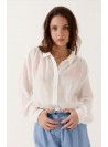 Camisa Art Love, de algodòn con bordado. Anceline