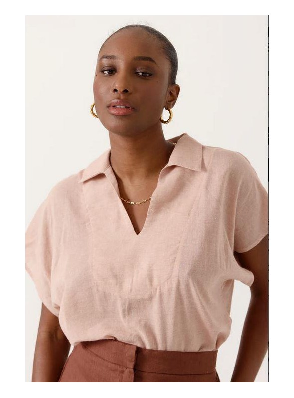 Blusa Art Love, de algodòn en rosa. Cassara