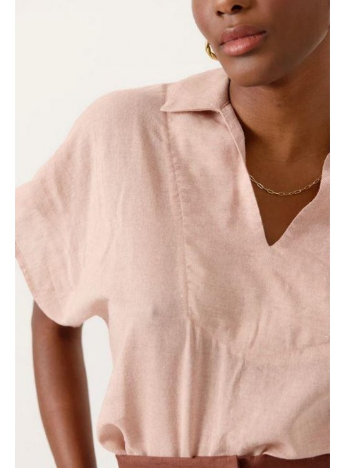 Blusa Art Love, de algodòn en rosa. Cassara