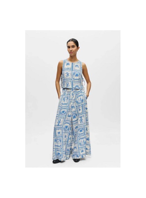Pantalòn Object, de viscosa estampada. Obvima