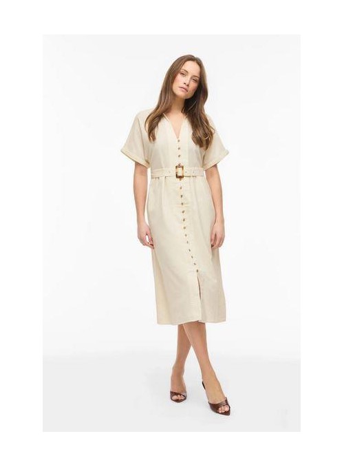 Vestido Vila, de algodòn con lino. 14113573 Vilinnen