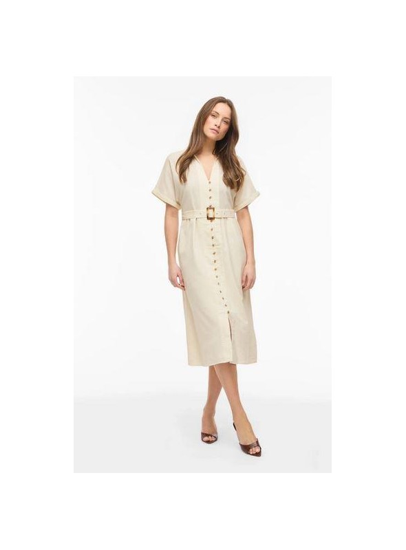 Vestido Vila, de algodòn con lino. 14113573 Vilinnen