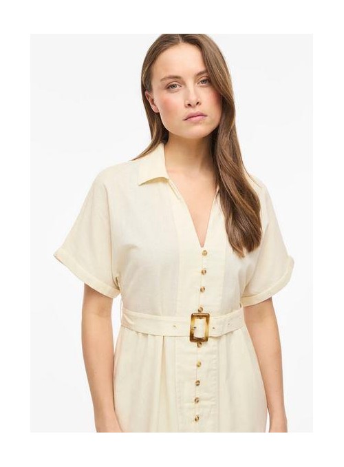 Vestido Vila, de algodòn con lino. 14113573 Vilinnen