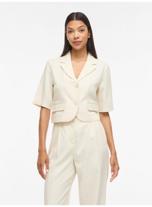 Blazer Vila, de manga corta en beige. 14115355 Vipockey