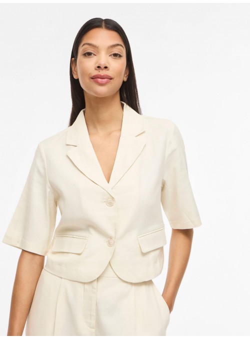 Blazer Vila, de manga corta en beige. 14115355 Vipockey