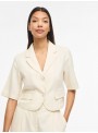Blazer Vila, de manga corta en beige. 14115355 Vipockey