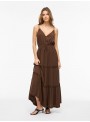 Vestido Vila, de gasa en marrón. 14115573 Vilomanja