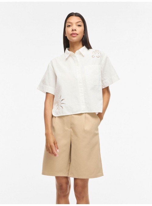 Blusa Vila, de algodòn con calados. 14115798 Vilayki