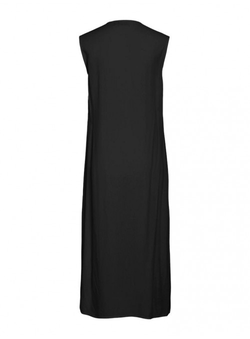 Vestido Vila, en negro con botones. 14106914 Vivasthi