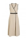 Vestido Vila, en beige con ribete negro. 14117415 Vijasmine