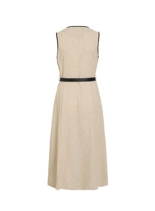 Vestido Vila, en beige con ribete negro. 14117415 Vijasmine