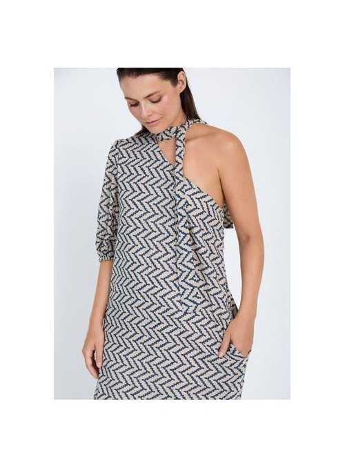 Vestido Skatie, de viscosa asimétrico. S05v125