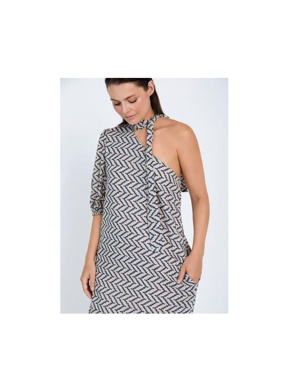 Vestido Skatie, de viscosa asimétrico. S05v125