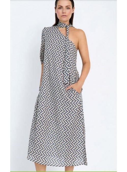 Vestido Skatie, de viscosa asimétrico. S05v125