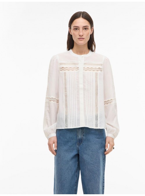 Blusa Vila Rouege, de manga larga con tira bordada. 14113806 Rouanne