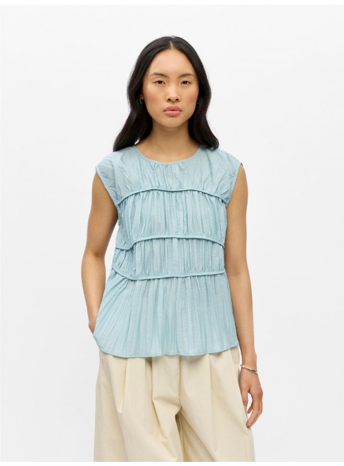 Top Ocject, de tejido plisado. 23049038 Objmabel