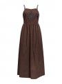Vestido Object, con bordado marròn. 23049295 Objdidde