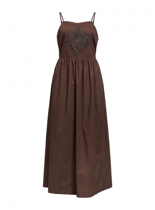 Vestido Object, con bordado marròn. 23049295 Objdidde