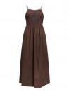 Vestido Object, con bordado marròn. 23049295 Objdidde