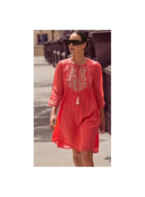 Kaftan Iconique, de algodòn bordado. 043
