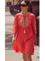 Kaftan Iconique, de algodòn bordado. 043