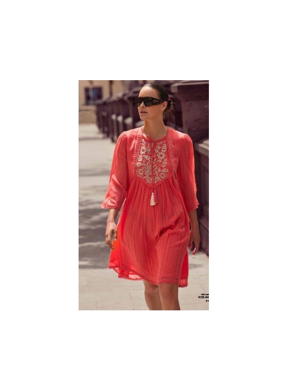 Kaftan Iconique, de algodòn bordado. 043