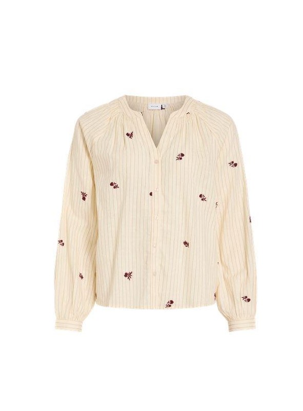 Blusa Vila, de algodòn con bordados. 14116351 Vimelso