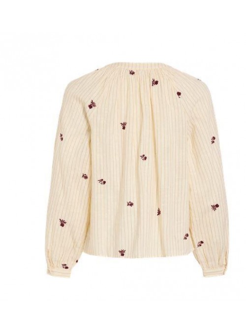 Blusa Vila, de algodòn con bordados. 14116351 Vimelso