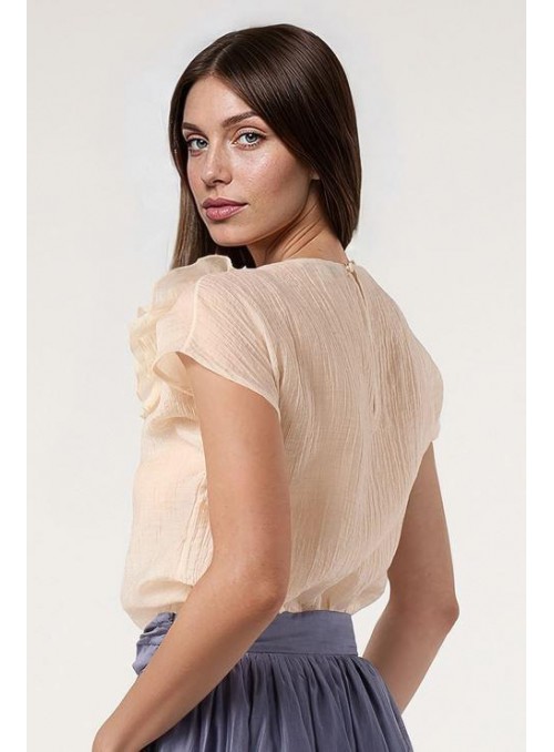 Blusa Dolores Promesas, de gasa con aplique. 07309